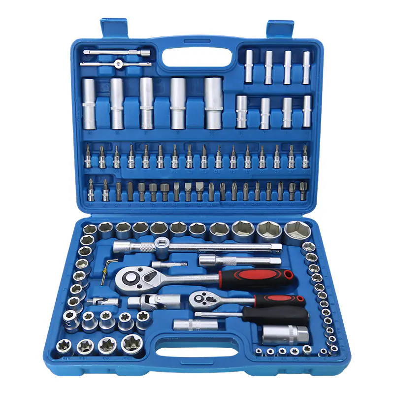 108 Piece Socket Wrench and Metric Silvery Socket Wrench Mechanics Tool