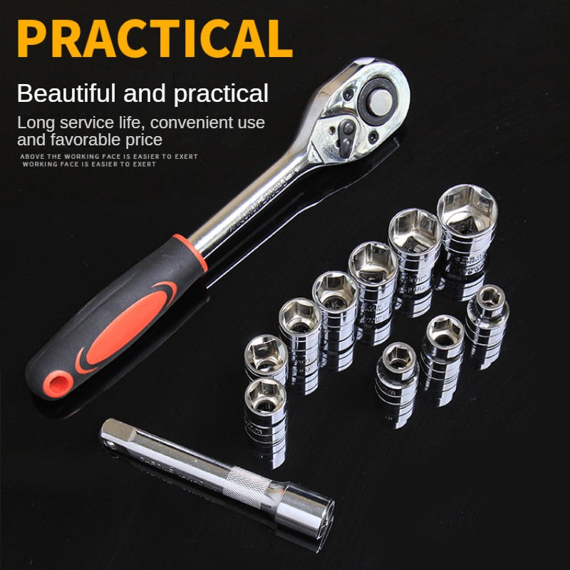 12 pcs 14 Ratchet Socket Wrench Set (2)