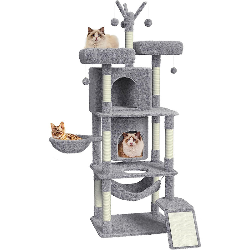 35 Multi Level Cat Condo with Hammock Perch and Kitten Toys (1)