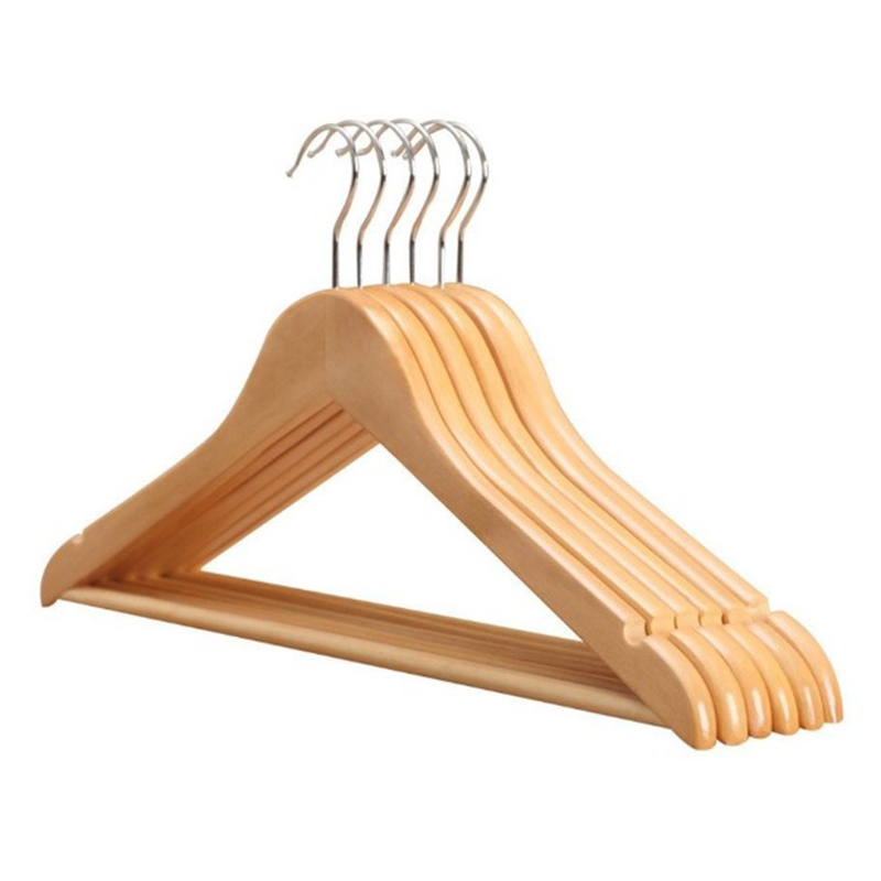 360° Swivel Hook and Notches Wooden Clothes Hanger (1)