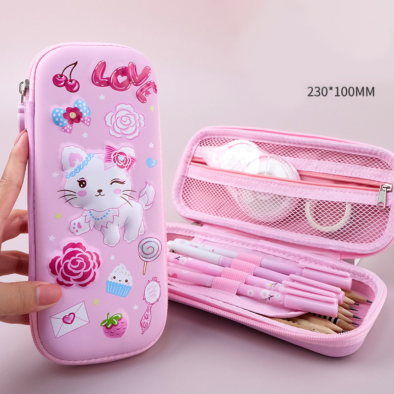 Estuche para lápices con diseño de sirena en relieve 3D
