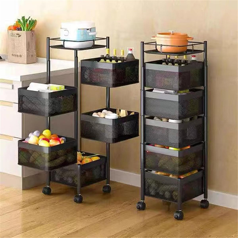 4 Tier 360°Rotating Wheeled Kitchen Vegetable Rack (2)