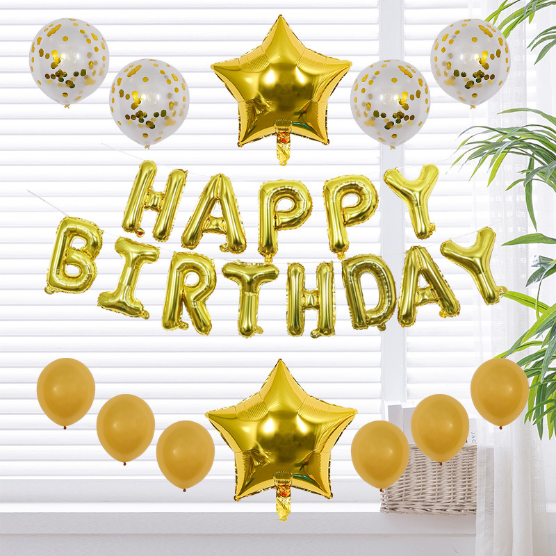Balloons Gold Happy Birthday Alphabet Banner Balloons Gold Happy Birthday Alphabet Banner