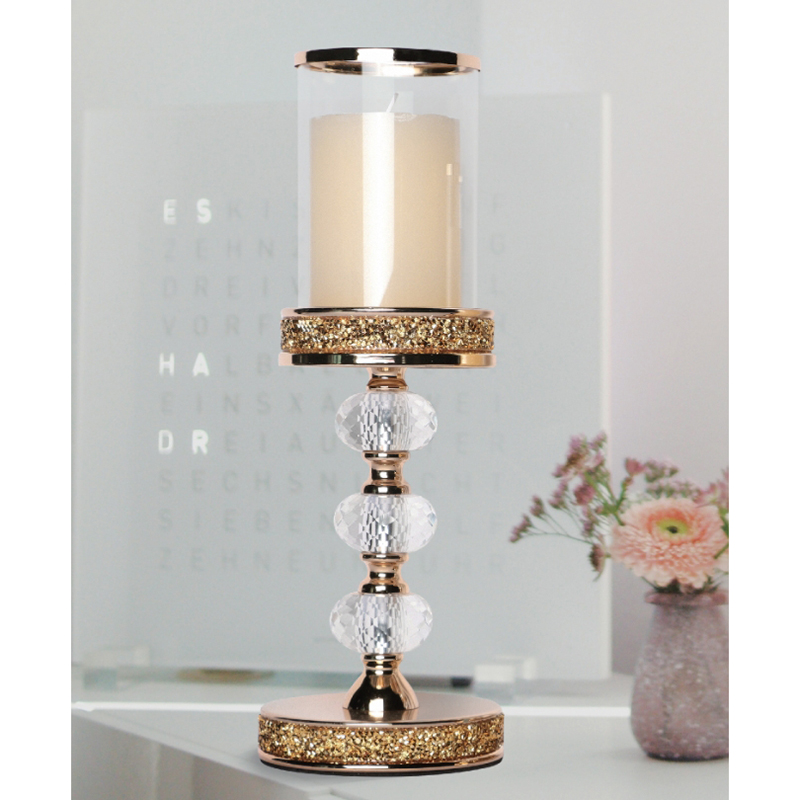 Metal Crystal Candle Holder for Pillar Candle (2)
