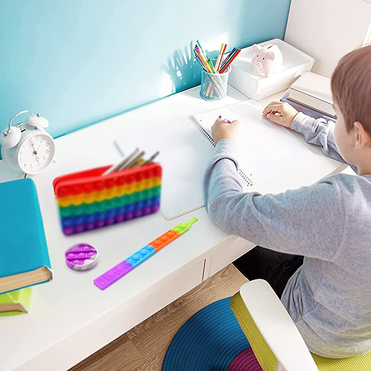 Silicone Pencil Case with Sensory Bubbles