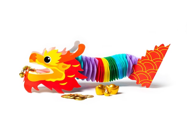 photo chinese new year concept with hand made dragon isolated white background cutout 145713 15442 1