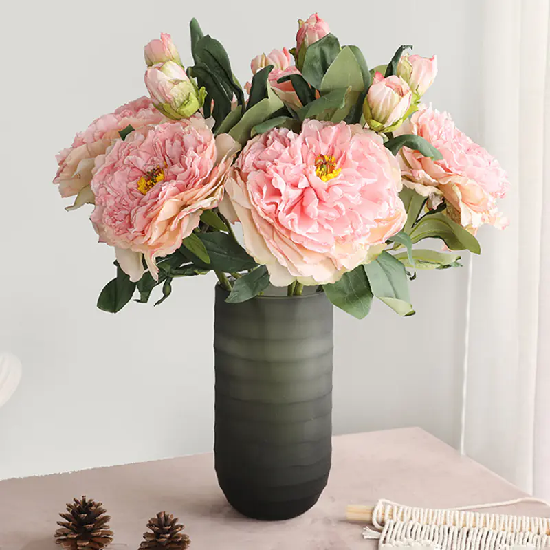 2 Head Peony Flowers Living Room Entrance Decoration Artificial Flowers (2)