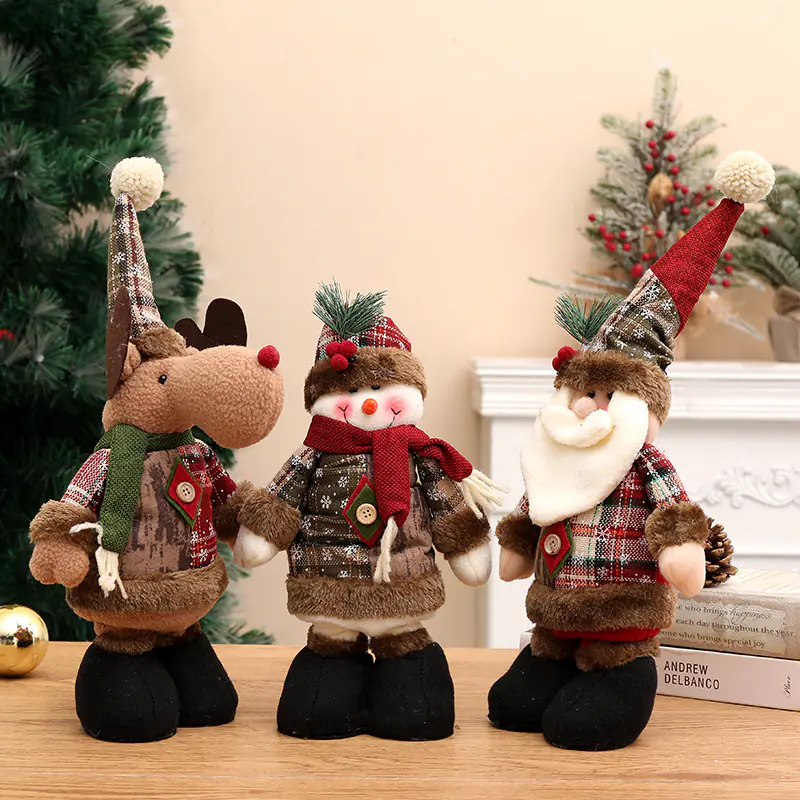 Christmas Snowman Elk Doll Decoration Supplies Retractable Leg Doll (1) Christmas Snowman Elk Doll Decoration Supplies Retractable Leg Doll (1)