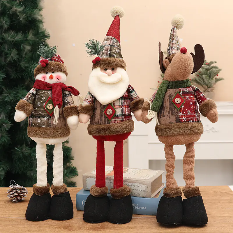 Christmas Snowman Elk Doll Decoration Supplies Retractable Leg Doll (2) Christmas Snowman Elk Doll Decoration Supplies Retractable Leg Doll (2)