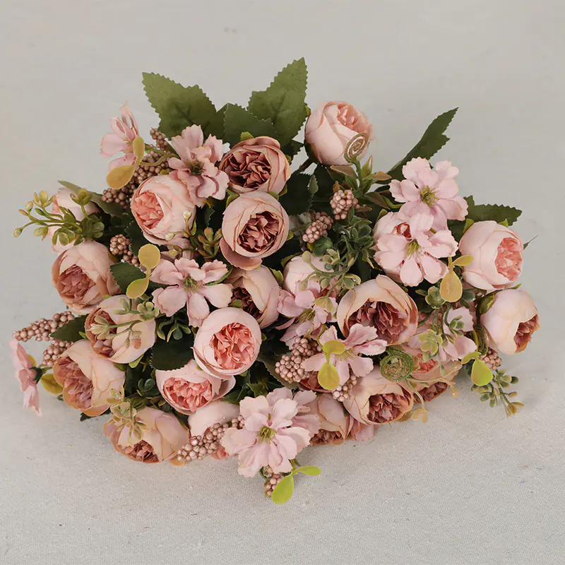 Dining Table Coffee Decoration 5 Head Rose Artificial Flower (3)