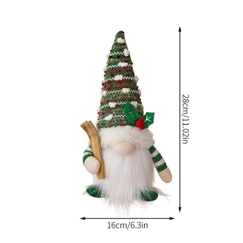 Knitted Ski Hat with Lights Dwarf Doll Party Christmas Decoration Gift (3)