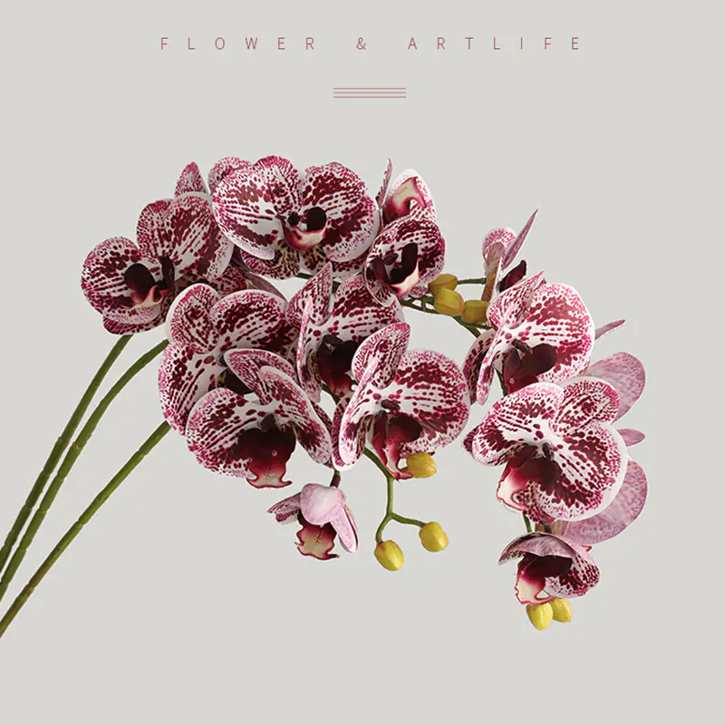 Home Furnishings 3D 6-Head Orchid Fake Flowers Home Furnishings 3D 6-Head Orchid Fake Flowers