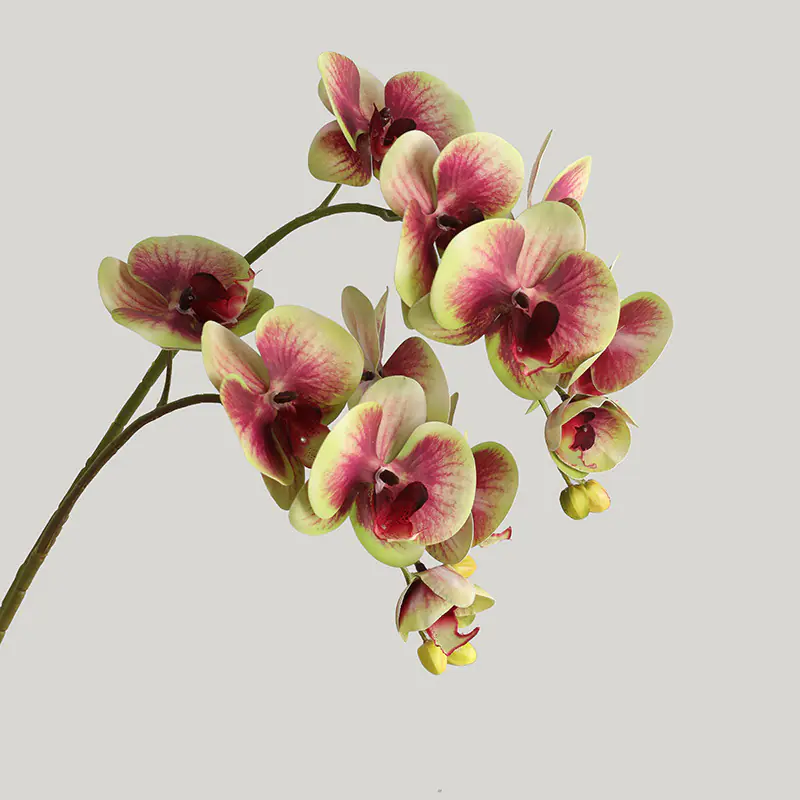 Home Furnishings 3D 6-Head Orchid Fake Flowers