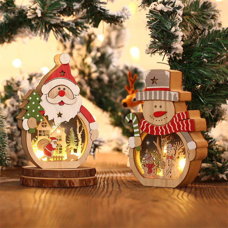 Santa Claus Light Shaped Wooden Christmas Deco (2) Santa Claus Light Shaped Wooden Christmas Deco (2)