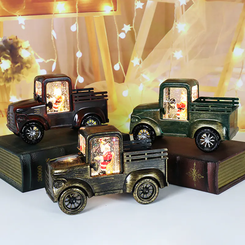Santa Claus Retro Car Night Light Christmas Decorations (3) Santa Claus Retro Car Night Light Christmas Decorations (3)