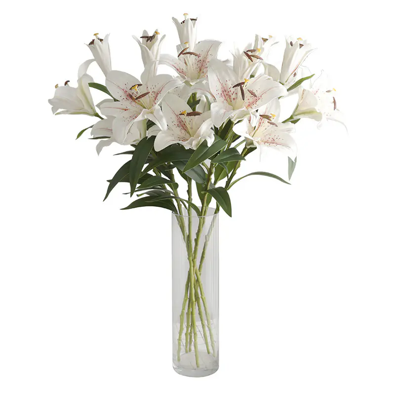 Simulation Bouquet Large 3 head Fragrant Lily (2)