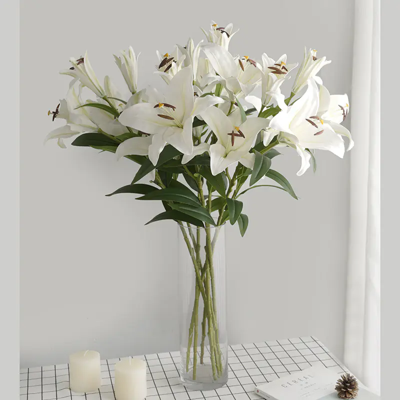 Simulation Bouquet Large 3 head Fragrant Lily (3) Simulation Bouquet Large 3 head Fragrant Lily (3)
