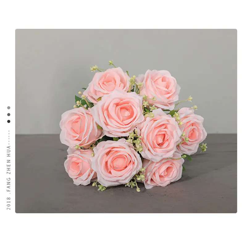Wedding 9 Head Diamond Roses Artificial Flowers (1) Wedding 9 Head Diamond Roses Artificial Flowers (1)