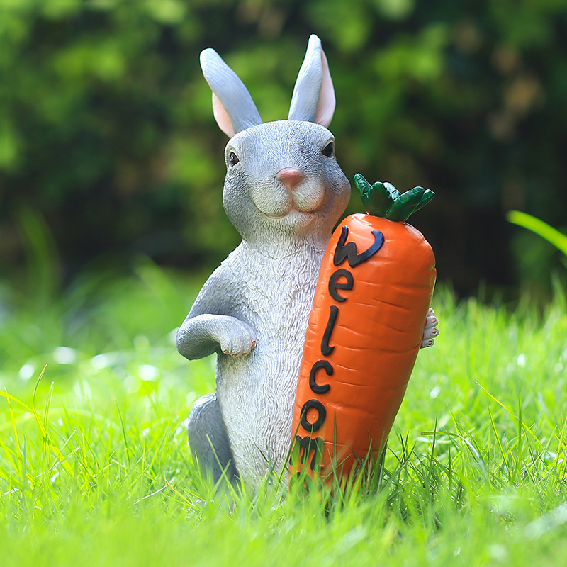 Easter Gray Bunny Welcome (1)