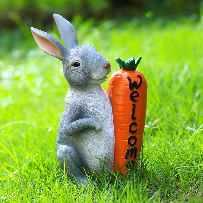 Easter Gray Bunny Welcome (2)