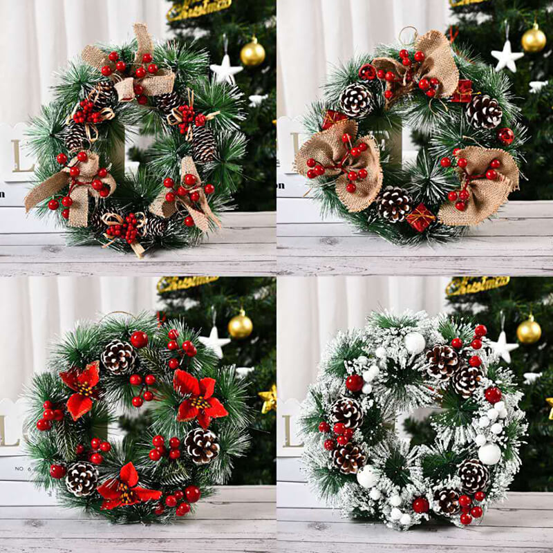 Christmas decoration pine needle wreath factory (2)