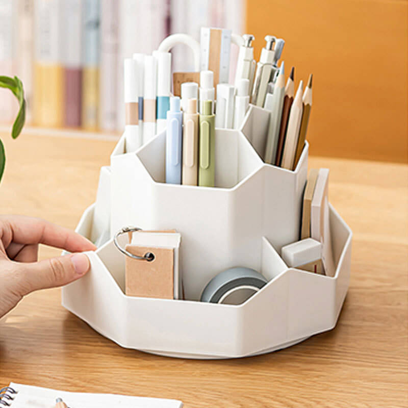 Plastic Rotating Pen Holder Storage Box