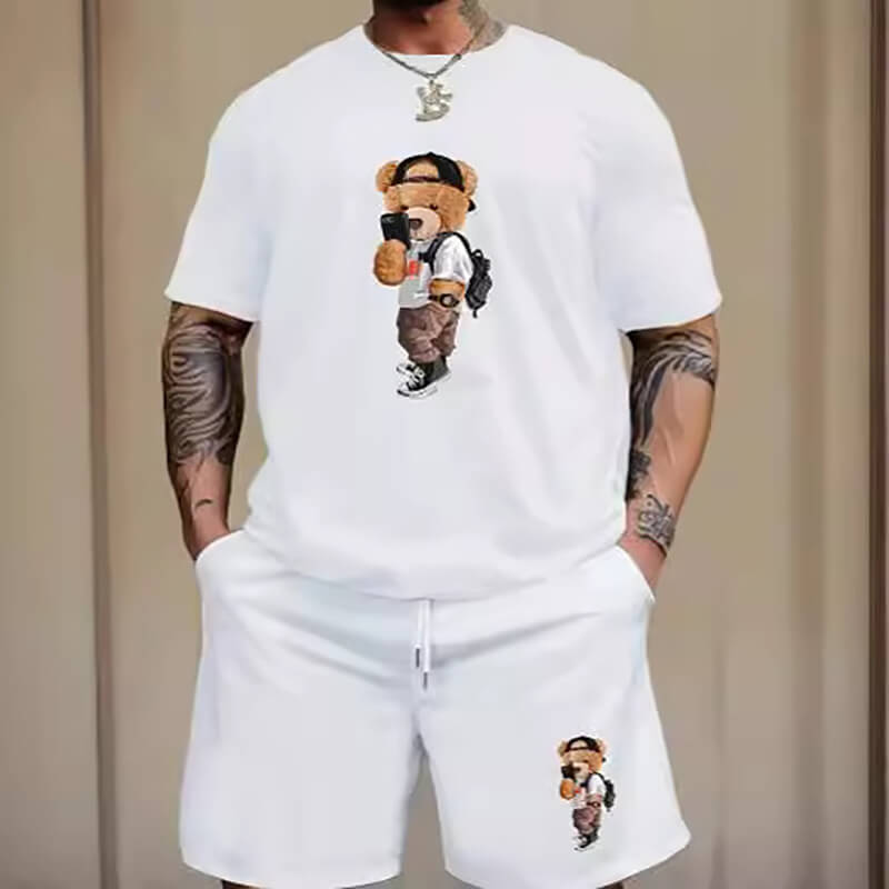 Straight shoulder t shirt cartoon short sleeve