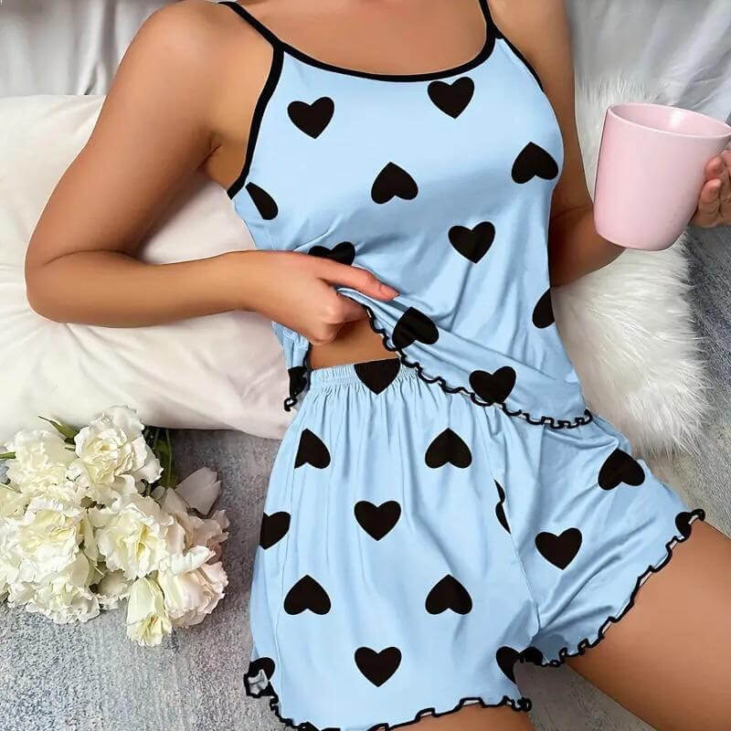 Summer women's pajamas two piece set