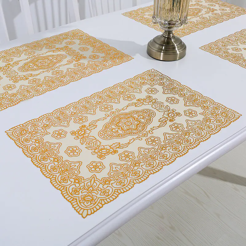 Hollow Lace Gold stamped Placemat (1)