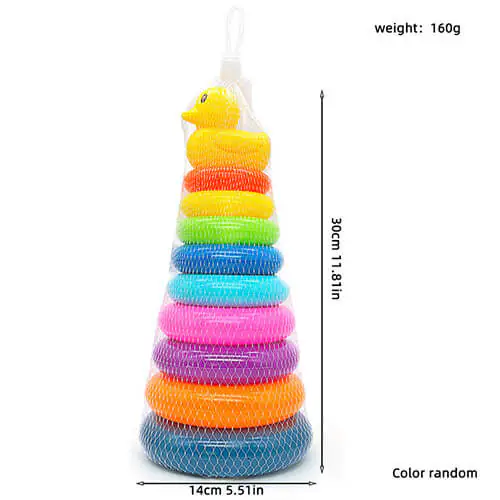 Wholesale Colourful Plastic Rainbow Tower Toys Ring Games (2)