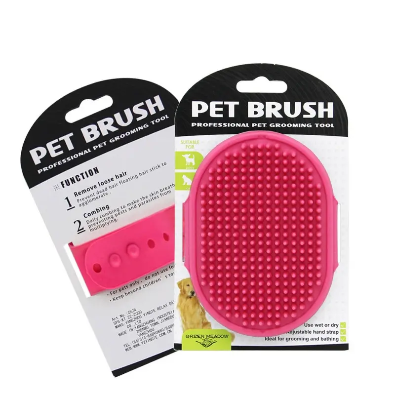 Cepillo de masaje de baño de silicona para gatos y perros (2)