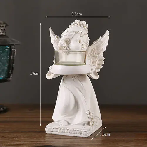 European vintage angel candlestick decoration resin3