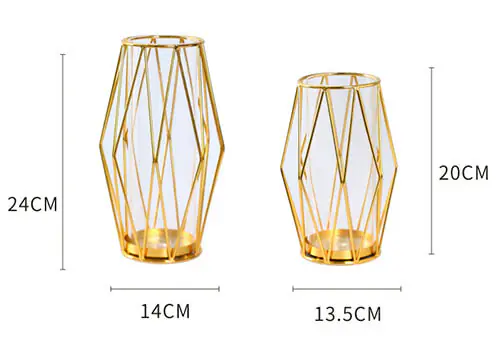 Gold wrought iron hydroponic vase 2 (2) Gold wrought iron hydroponic vase 2 (2)