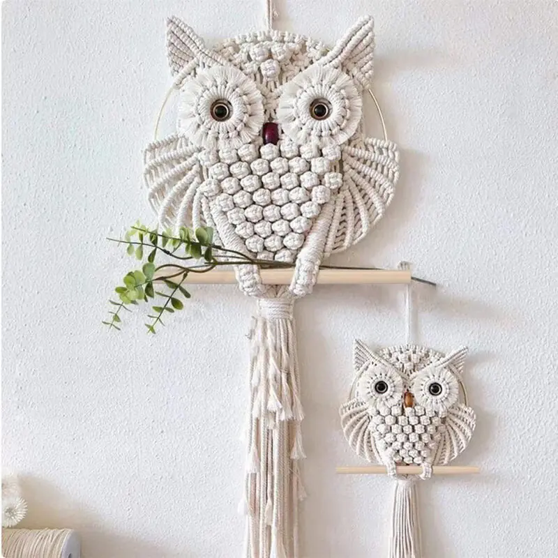 Hand woven owl tapestry (3)