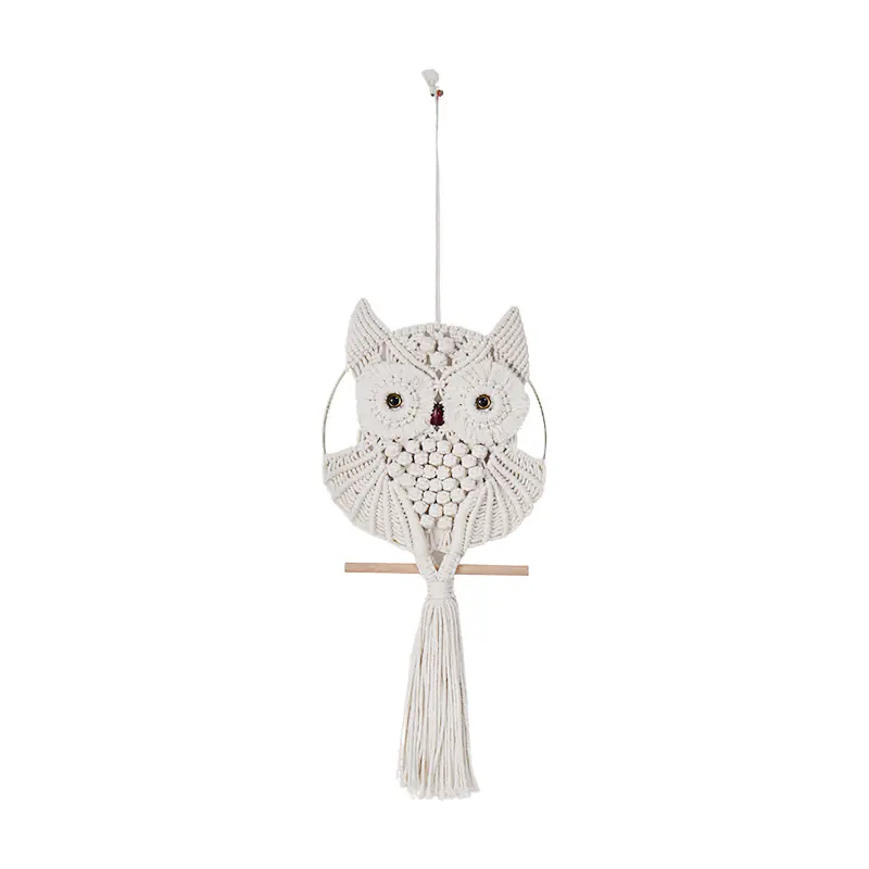 Hand woven owl tapestry