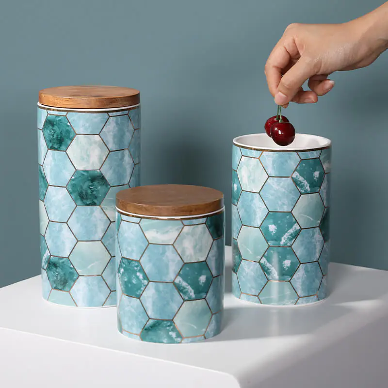 Light luxury ceramic sealed tank kitchen grain storage tank