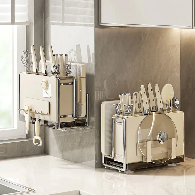 Magnetic multi function knife holder cutting board