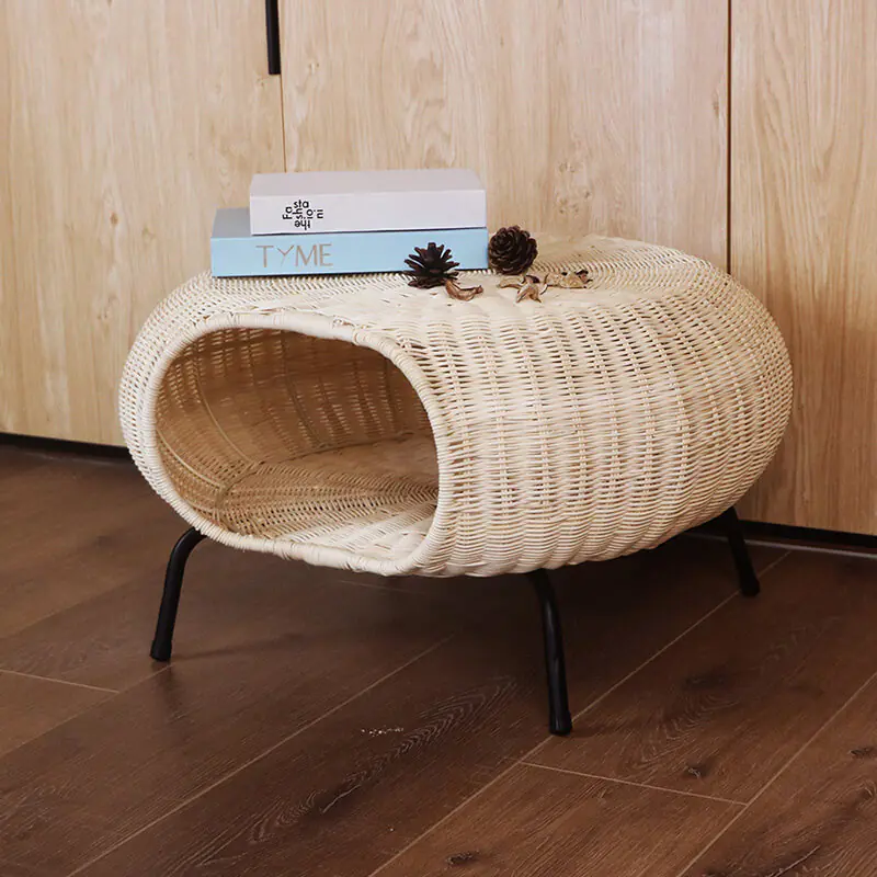Nordic courtyard balcony living room rattan chair leisure round small tea table
