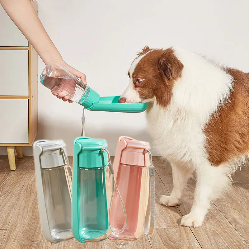 Botella de agua plegable portátil para exteriores de gran capacidad para perros (2)