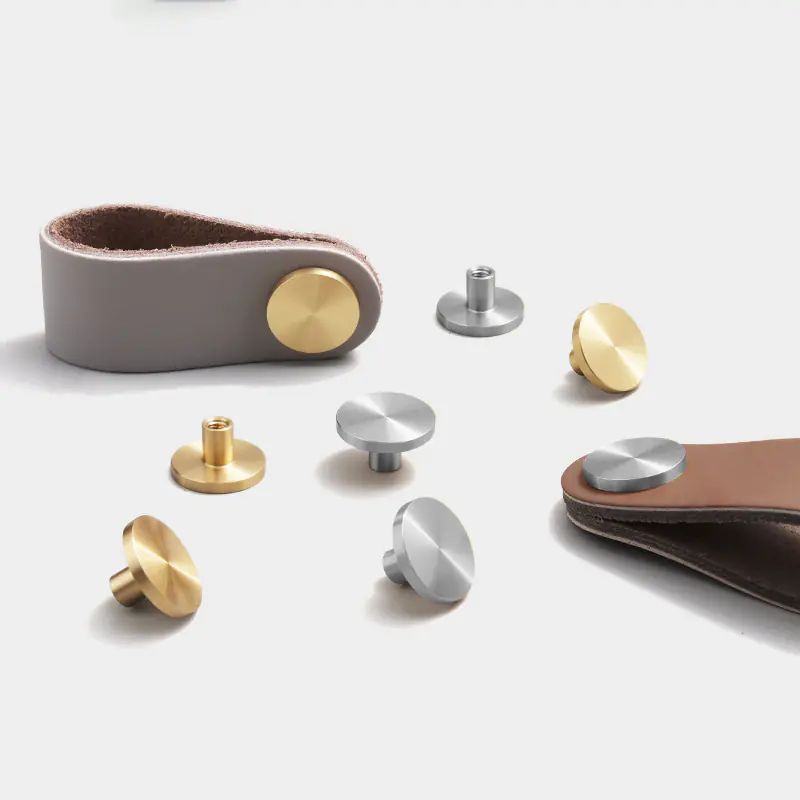 Thickened leather brass collision handle 2