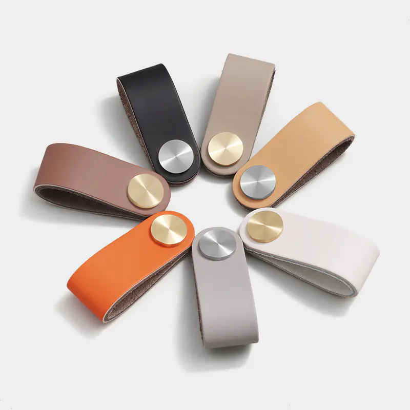 Thickened leather brass collision handle1
