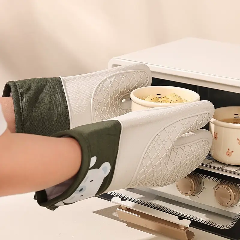 Thickened silicone anti scald gloves (2)
